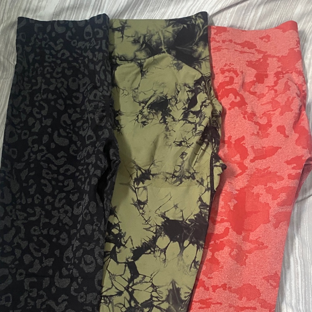 Amazon Kids Leggings - Black, Green, and Red Patterns